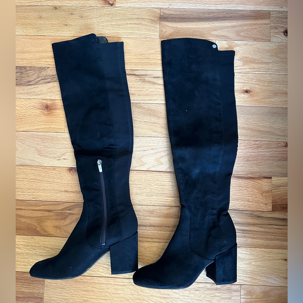 March Fisher Black Suede over the knee boots Size 6
